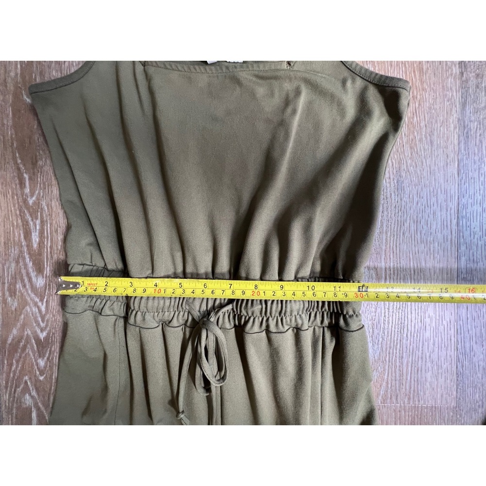 Almost Famous Cargo Jumpsuit Womens Medium Olive Green Utility Wide Leg - Picture 4 of 7